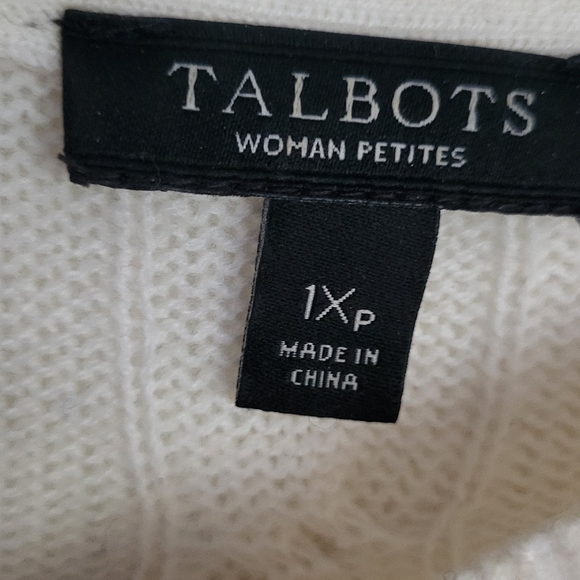 Talbots Soft Lambswool Crewneck Cable Knit Sweater - Picture 6 of 8